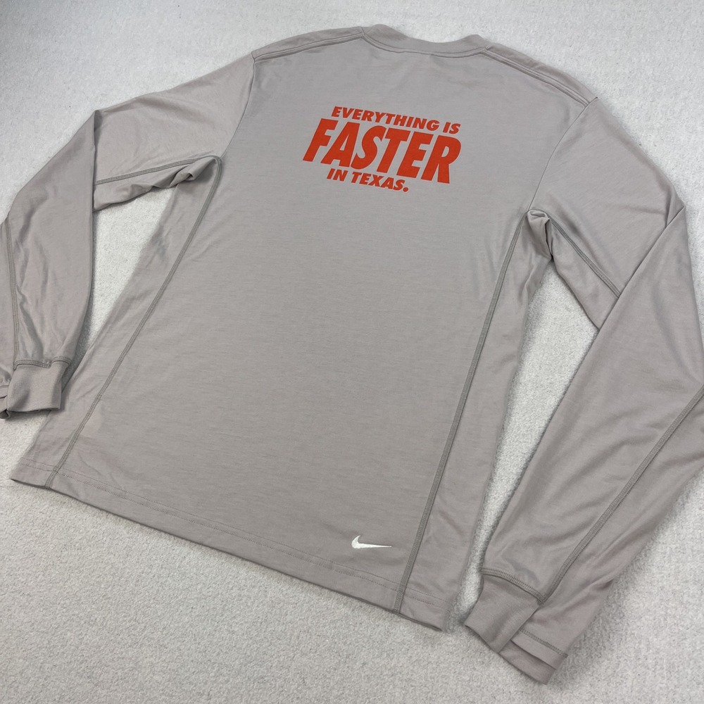 Nike ACG Dri-Fit ADV Goat Rocks Long Sleeve Shirt Mens S Gray UT Austin Texas